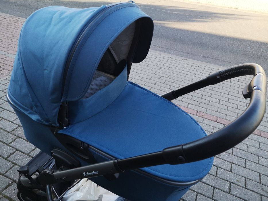Wózek x lander x cite, x pram petrol blue sama godnola +adaptery