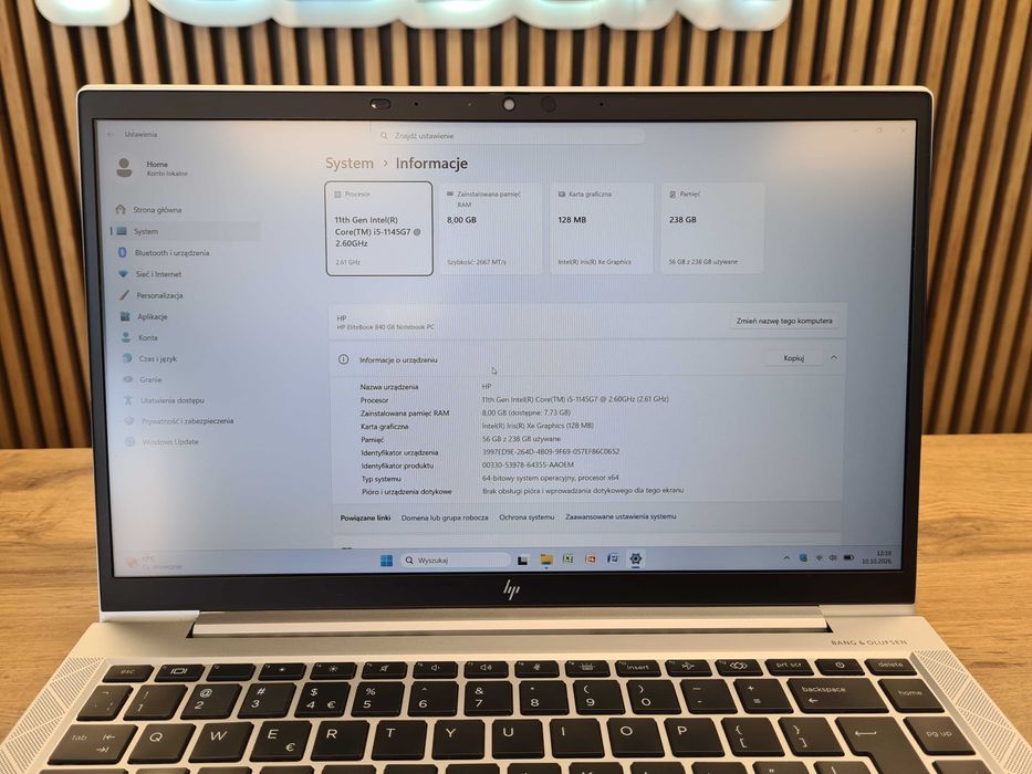 HP EliteBook 840 G8 14" FHD IPS i5-1145G7 8GB Ram 256GB SSD Windows 11