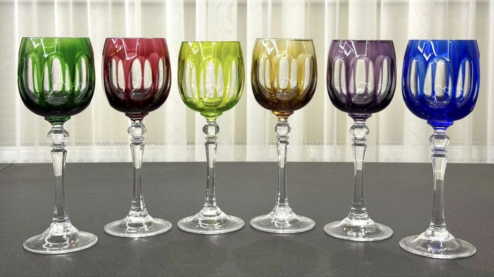 Винтажные хрустальные фужеры для вина WMF Cristal Cabinet GDR Германия