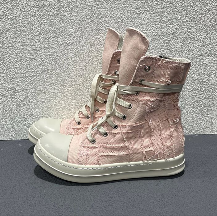 Rick Owens Ramones Distressed,высокие рамоны,рик овенс геобаскет