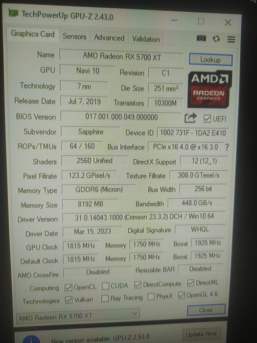 Saphire Nitro+ RX 5700XT