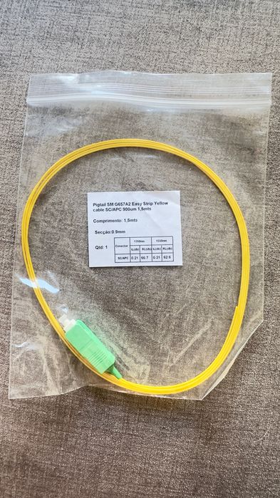 Pigtail para tomada óptica e fusões