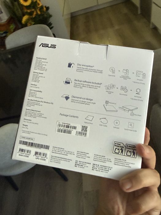 ASUS Leitor/Gravador CD/DVD Externo USB