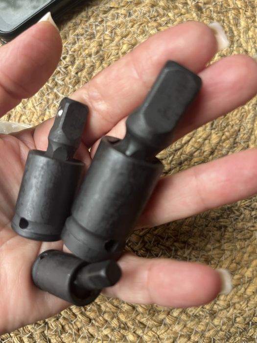 поворотні перехідники адаптери ударні 1/4 3/8 1/2 карданчик