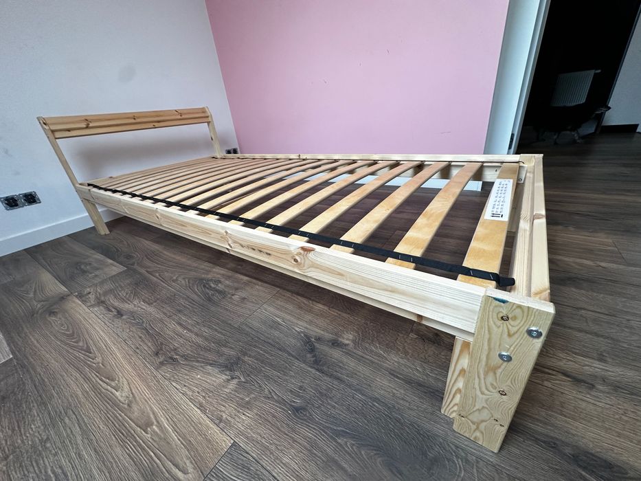 Łóżko IKEA NEIDEN 90x200 sosnowe + stelaż LURÖY