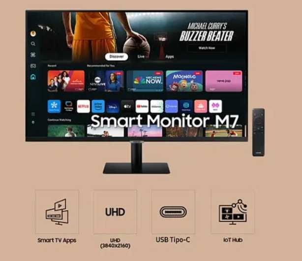 Monitor Smart Samsung M7 32" 4K UHD (S32AM700UR)