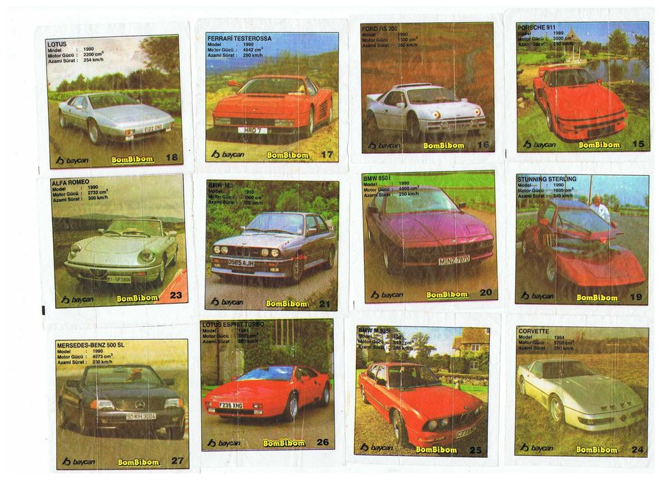 Вкладыши от жвачек