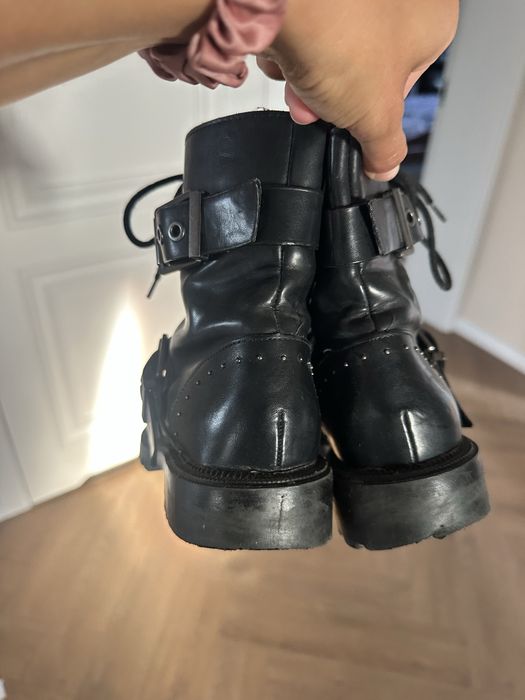 Buty botki zimowe jesienne sztyblety workery rock cyrkonie