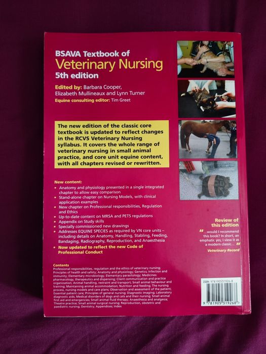 Livro Bsava Textbook Of Veterinary Nursing 5th Edition