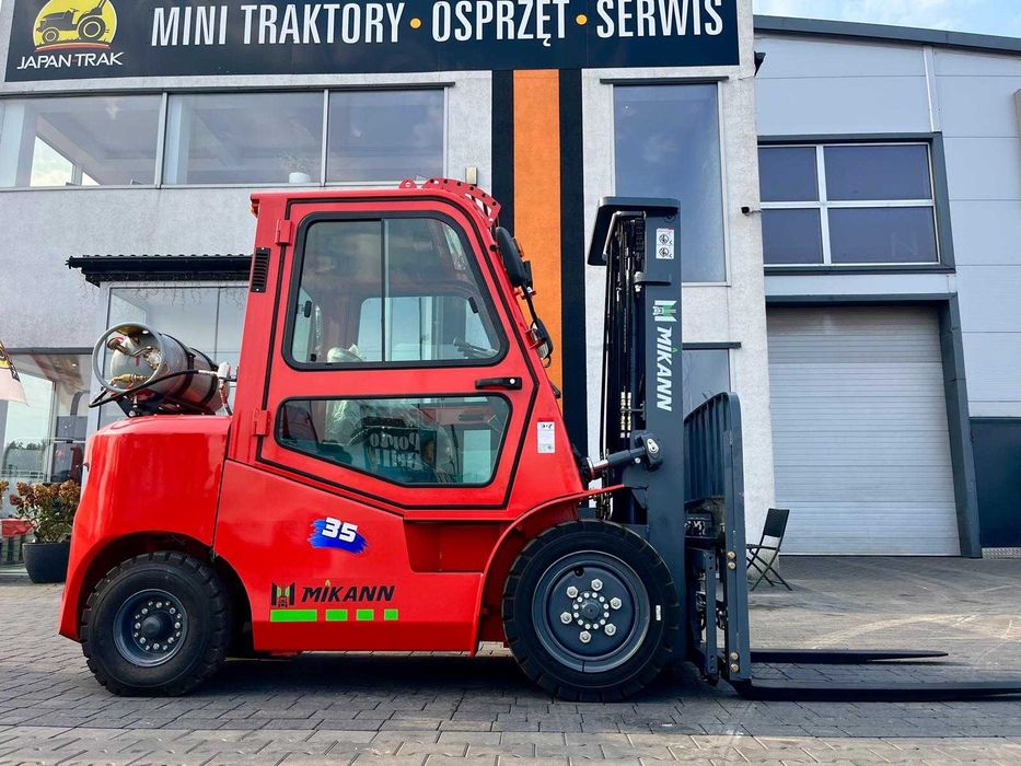 Wózek Widłowy 3,5T MIKANN, Maszt 4.5m Triplex, Benzyna-Gaz, Japan Trak