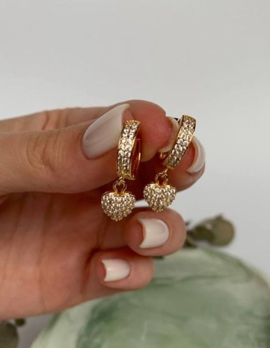 Сережки сердечки