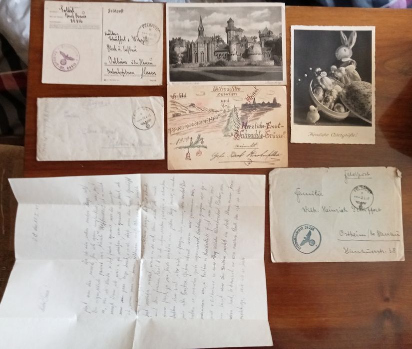 Stare listy karty pocztowe Feldpost Niemcy 2wś wh SS LW dokument oryg.