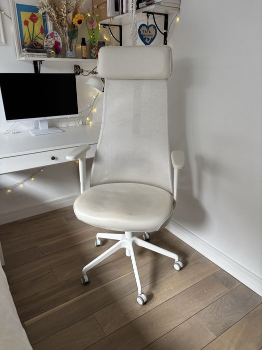 Ikea JÄRVFJÄLLET Krzesło biurowe z podłokietnikami, Grann biały