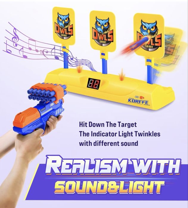 Електрична мішень для стрільби з підрахунком очок та мʼякими набоями