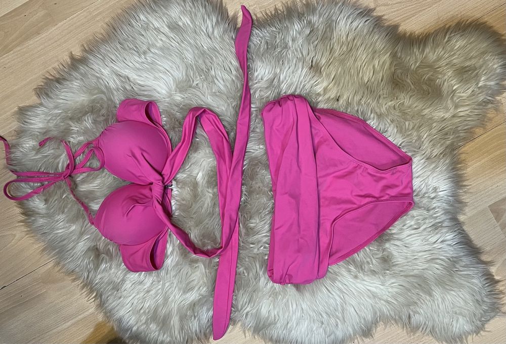 Strój kąpielowy różowy, dwuczęściowy