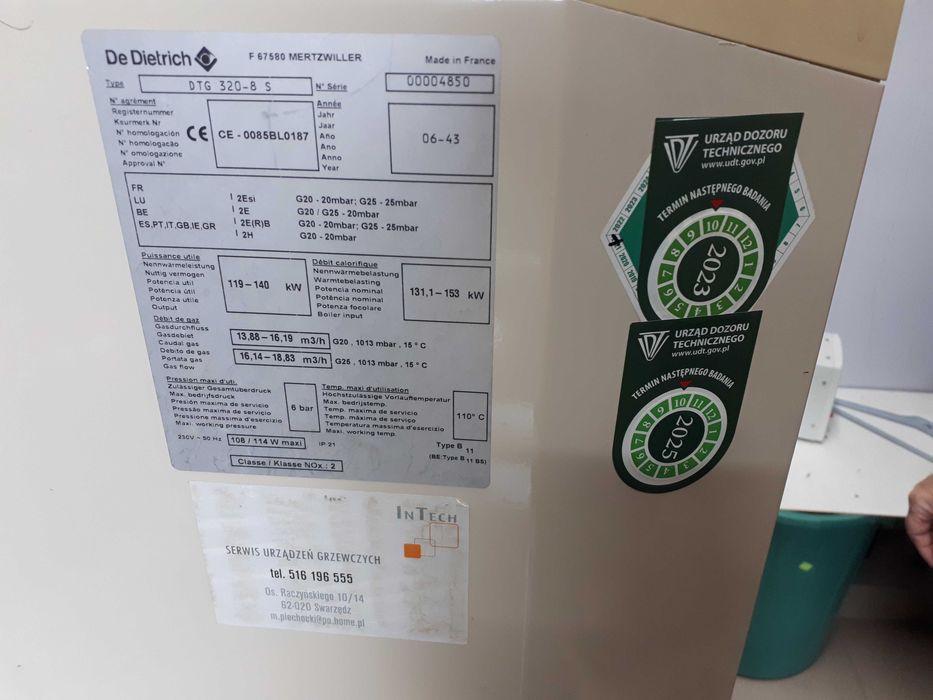 De Ditrich DTG-320-8 kocioł gazowy 140kW