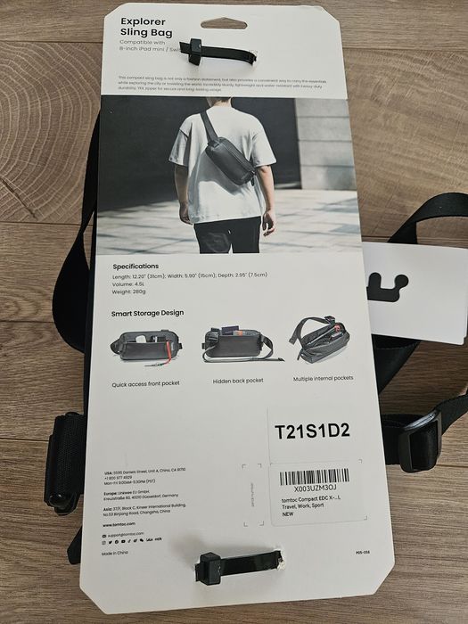Tomtoc Explorer T21 XPAC VX-42 4l, повсякденна сумка слінг