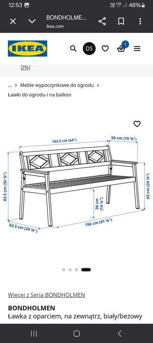 Zestaw mebli ogrodowych ikea drewniane białe technorattan
