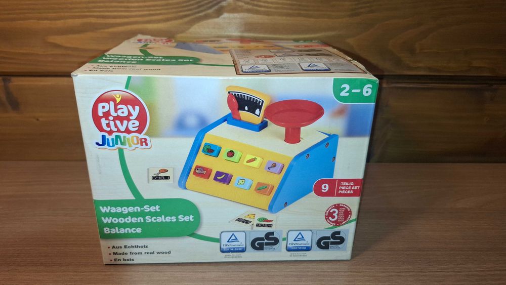 Waga Drewniana Kasa Sklepowa - Zabawka Sensoryczna - Maria Montessori