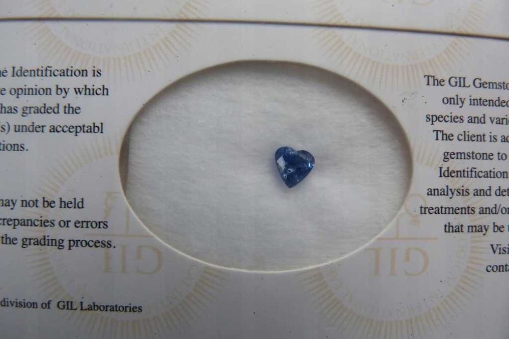 SZAFIR CEJLOŃSKI - Royal Blue - SERCE - Certyfikat GIL - Walentynki