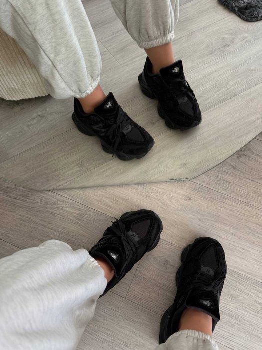 ТОП ПРОДАЖ!New Balance 9060 Triple Black 36 37 38 39 40 41 42 43 44 45