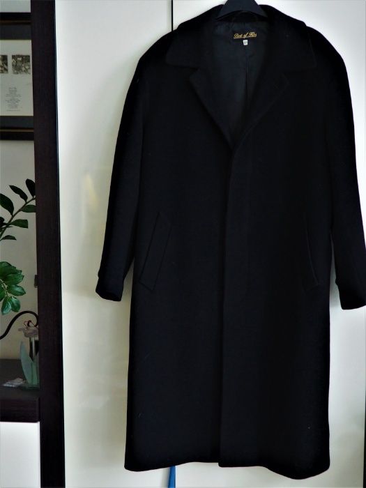 Wełniany długi płaszcz 176cm r.52 jak Nowy