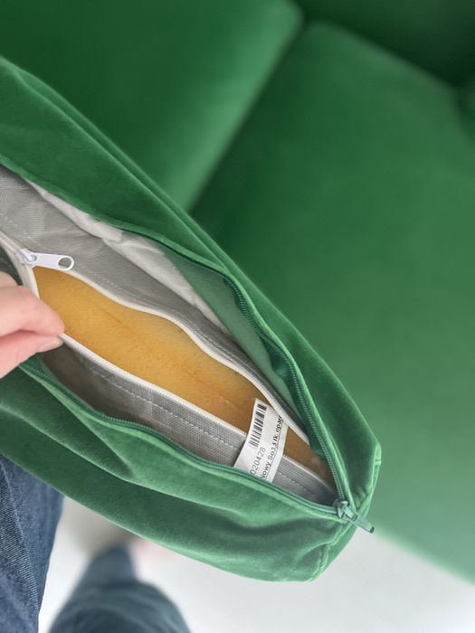 Kanapa Stockholm Ikea zielona welur tapicerski