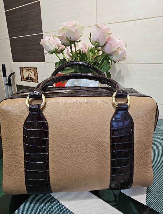 Шкіряна сумка- саквояж від українського бренду KATERINA FOX