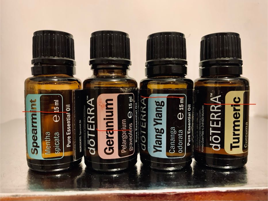 Olejki Ylang Turmeric kurkuma geranium spearmint doTERRA używane