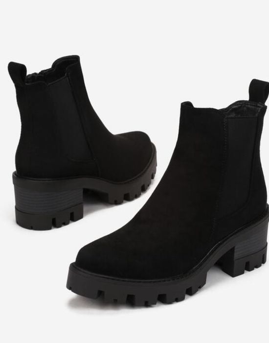 Botki czarne zamszowe