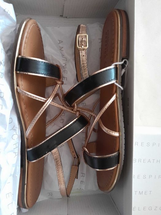 Sandałki damskie Geox D Sozy 39 nowe czarno złote