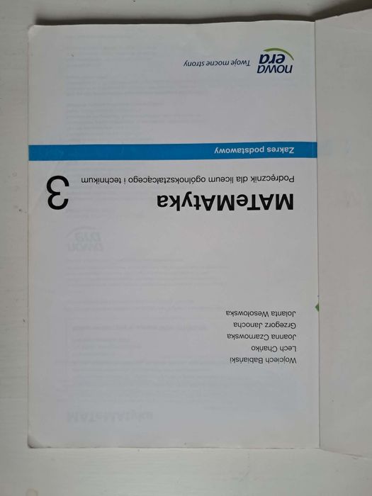 Matematyka 3, zakres podstawowy
