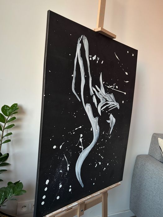 Obraz akrylowy ciało kobiety czarno-biały 80x60