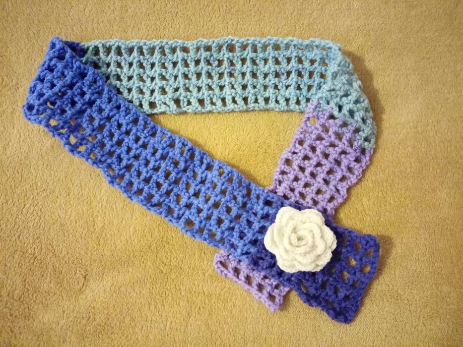 Kołnierzyk, szal, róża, ozdoba do koszuli - handmade