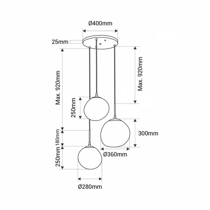 Candeeiro suspenso estilo mel Tom dixon