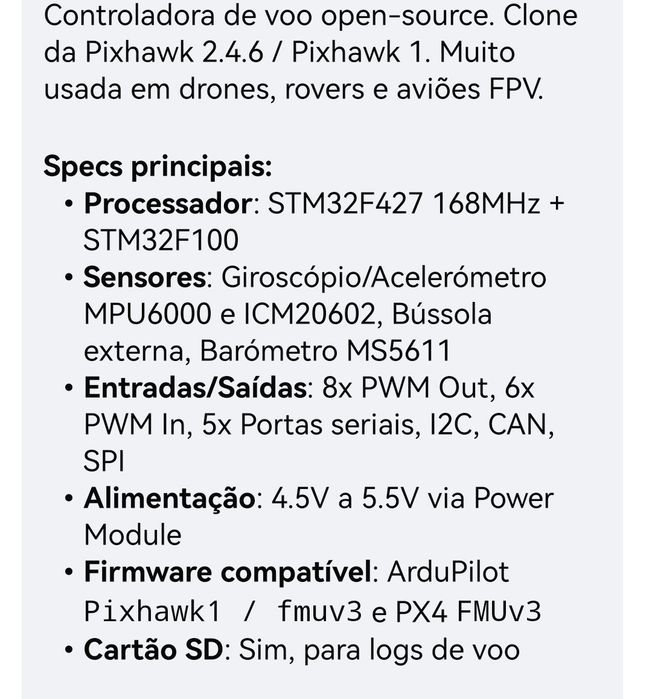 Controladora de voo para drone.