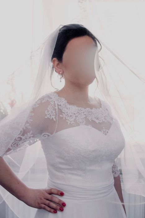 Suknia ślubna biała muślinowa koronka 40/42 Zanette Beatrice