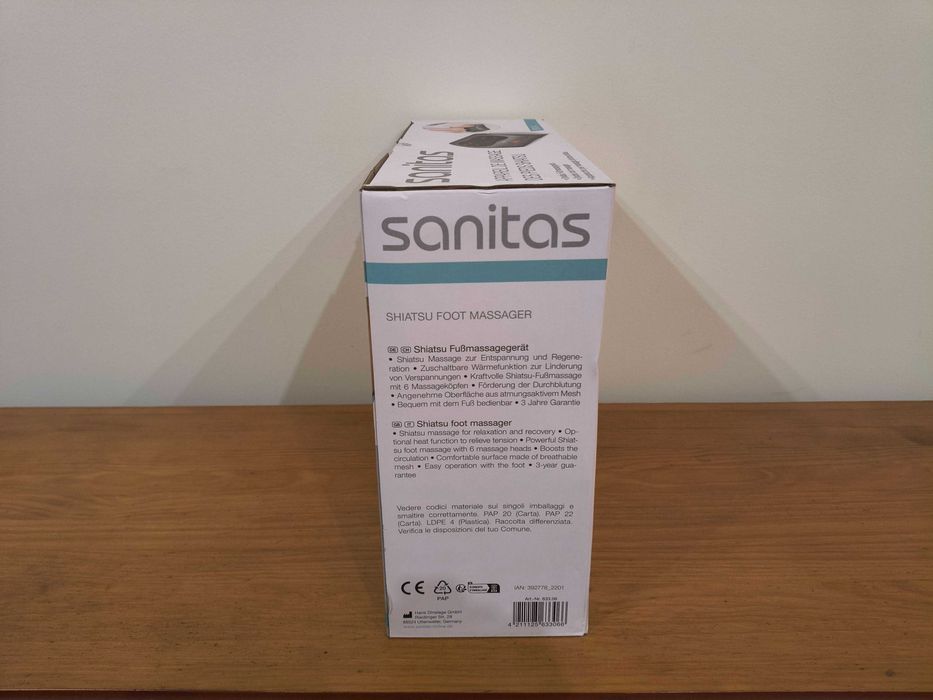 Aparelho novo para massagem de pés Shiatsu com aquecimento opcional - Sanitas