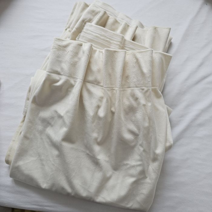 Zasłony kremowe Velvet welurowe 160cm