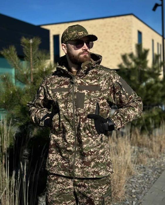 Демісезонна тактична куртка Софт шелл піксель ЗСУ куртка Soft Shell