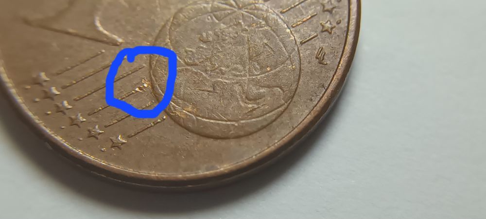 Moeda 1 cêntimo Alemanha 2009 F com erro cunhagem