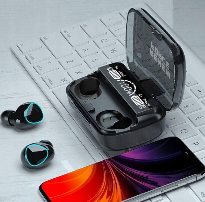 Słuchawki bezprzewodowe Bluetooth 5.3 dotykowe z powerbank