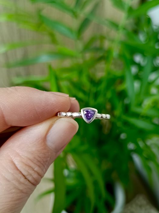 Subtelny srebrny pierścionek z cyrkonią 925  Soren P. Jones SPJ