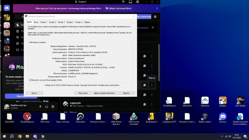 Komputer  32gb ram  i7-7700 GTX 1080