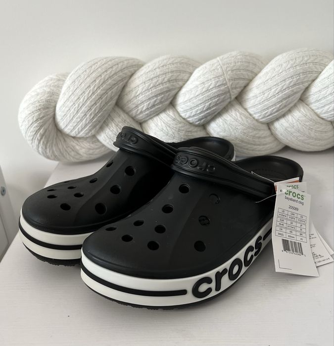 Crocs Bayaband | classic | clog  | Black |  White | classic |  базові  clog |  крокси | шльопанці w7 w8 w9 m6 - m12