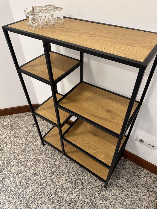 Estante carvalho e ferro