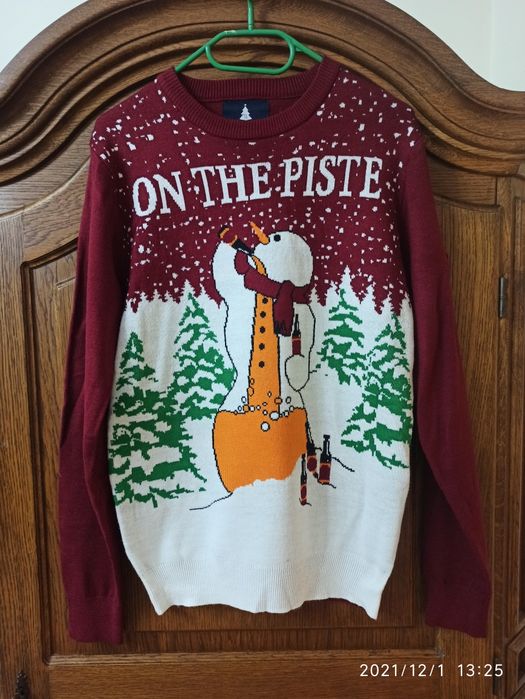 Sweterek zimowy idealny na wyjazd na narty na stok r. S JAK NOWY