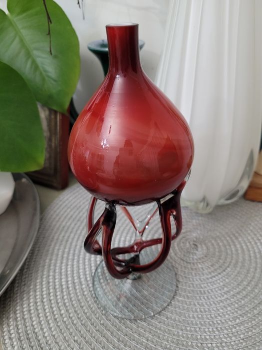 Lampka oliwna świecznik Józefina KROSNO szkło artystyczne