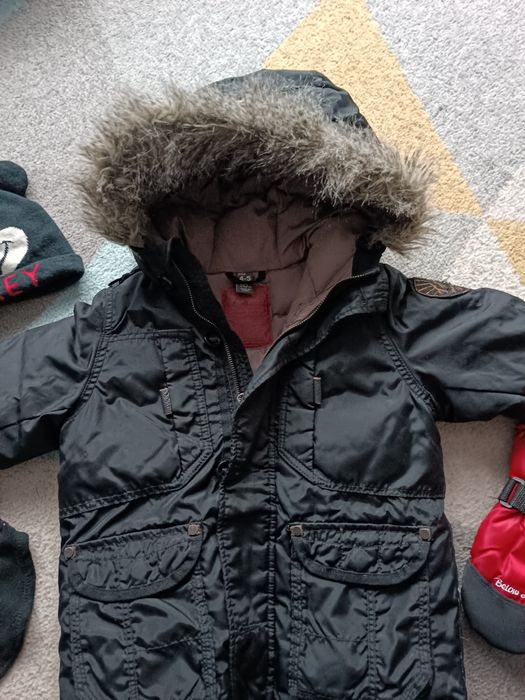 Kombinezon zimowy zestaw kurtka spodnie czapka rękawice kaxs Zara