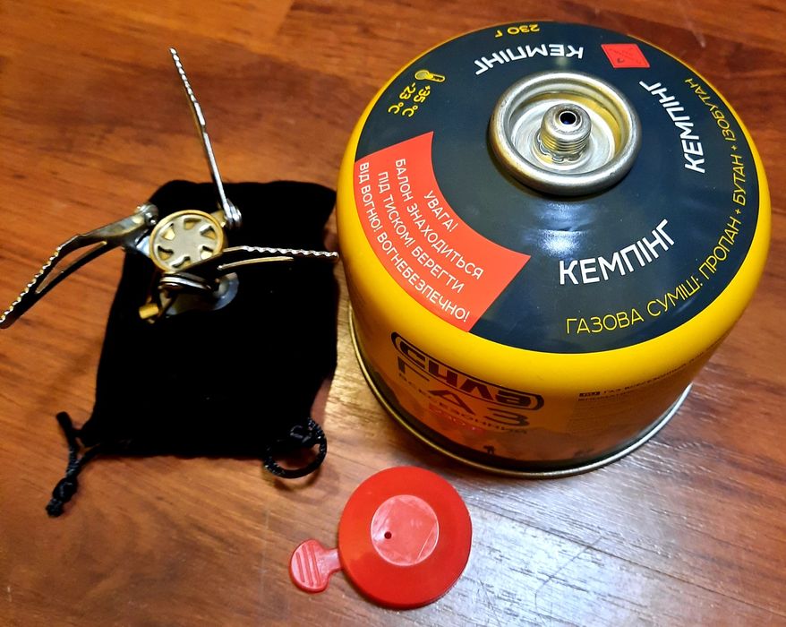 Мощная газовая туристическая горелка BURNING MONSTER с баллоном
